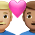 👨🏼‍❤️‍👨🏽 couple with heart: man, man, medium-light skin tone, medium skin tone display on Apple